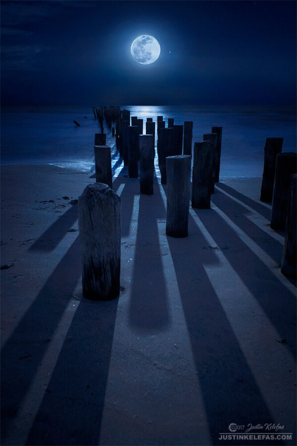 Full Moon over Old Naples Florida Pier