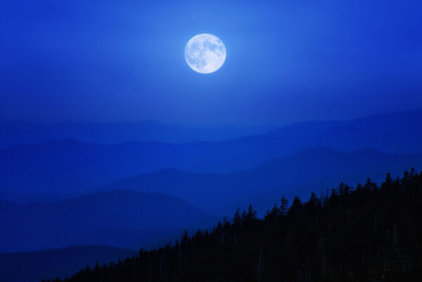 Blue Moon over Smoky Mountain from Clingmans Dome