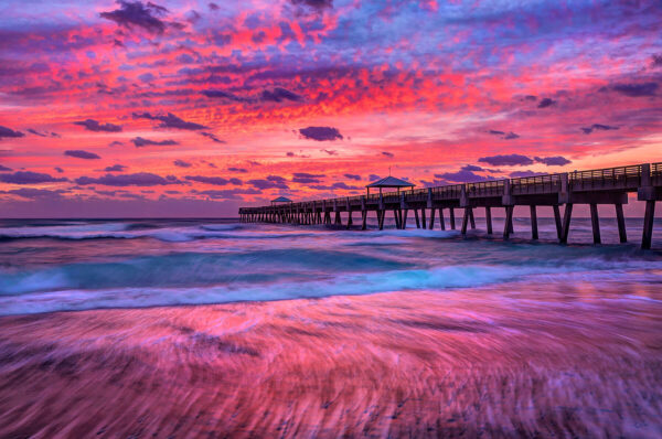 Pink Florida Sunrise over Juno Beach Pier