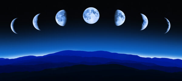 Lunar Cycles over Smoky Mountains Tennessee Panorama