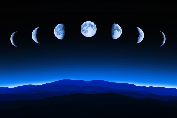Lunar Cycles over Smoky Mountains Tennessee