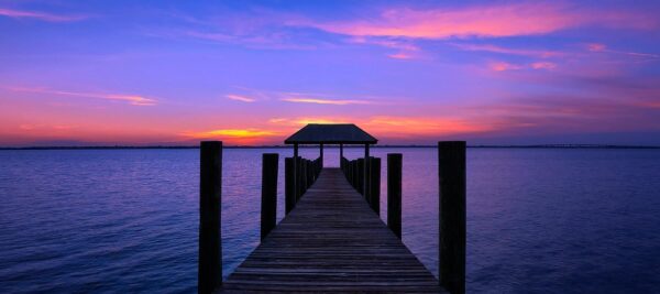 Sunset over House of Refuge Pier Stuart Florida Panoramic