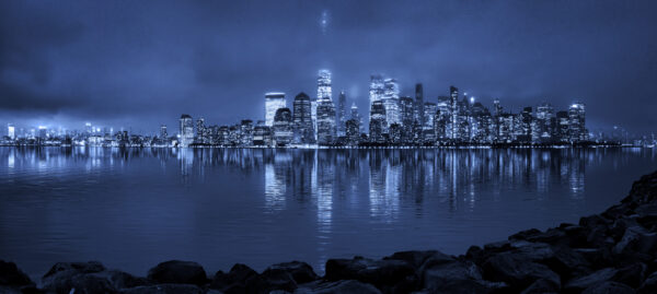 Gotham City New York Skyline Monochrome Panoramic