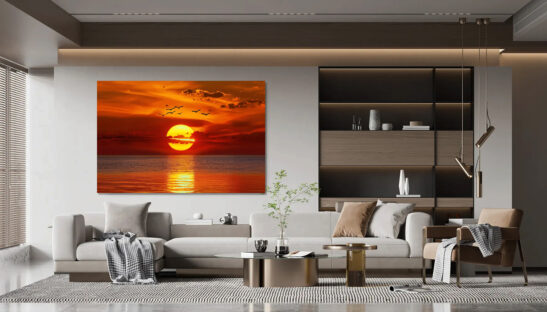 Crimson Wings at Sundown wall art decor sample