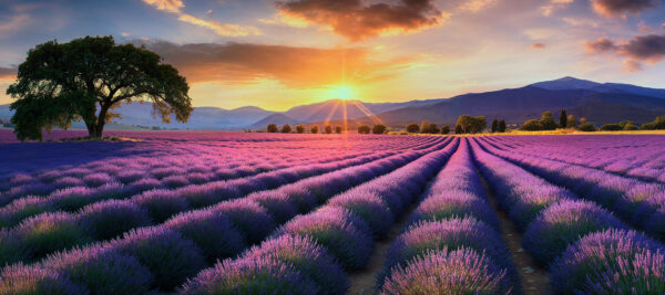 Lavender Field Sunset Majesty