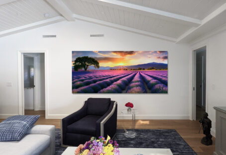 Lavender Field Sunset Majesty - Wall Art Decor Sample