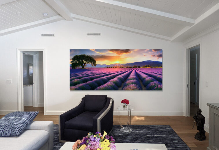 Lavender Field Sunset Majesty - Wall Art Decor Sample