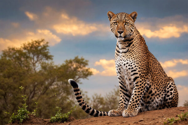 Leopard's Gaze Guardian of the Savannah